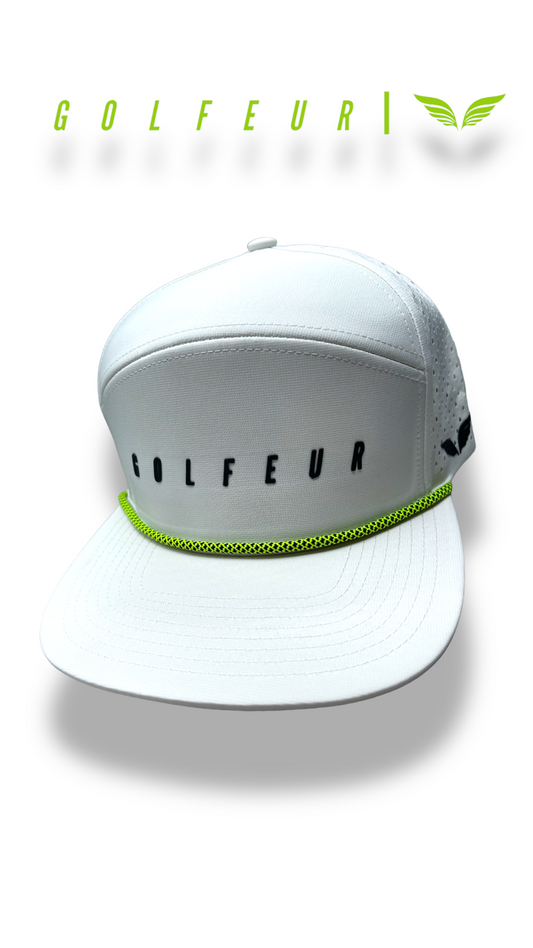 GOLFEUR Performance 7 Panel White and Neon Rope